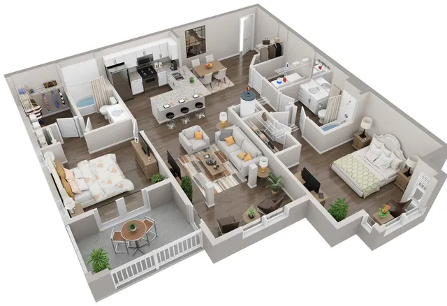 B1 2 bedroom, 2 bathroom Apartment at Lullwater Jennings Mill in Athens, GA 30606
