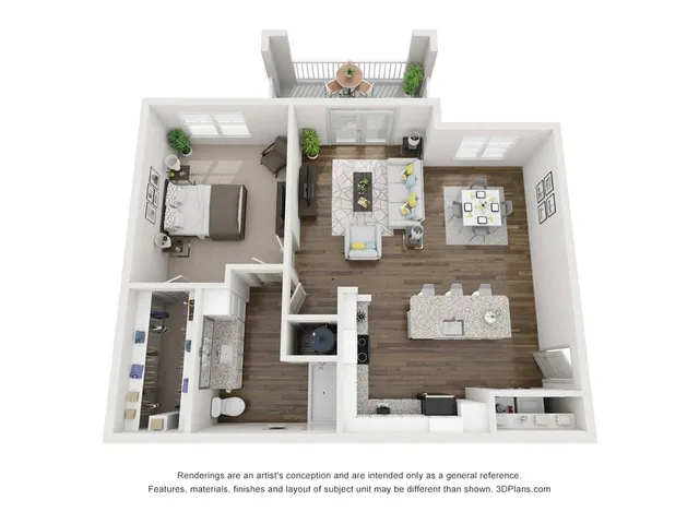 A2 1 bedroom, 1 bathroom apartment floorplan at The Harrison at Braselton located in Buford, GA 30519