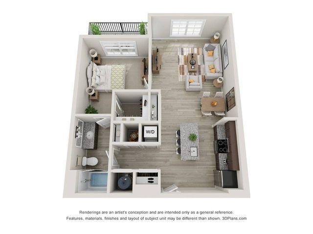 A3 1 bedroom, 1 bathroom Apartment at The Mill at New Holland in Gainsville, GA 30501