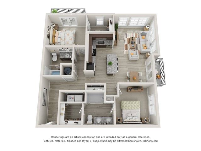 B3 2 bedroom, 2 bathroom Apartment at The Mill at New Holland in Gainsville, GA 30501