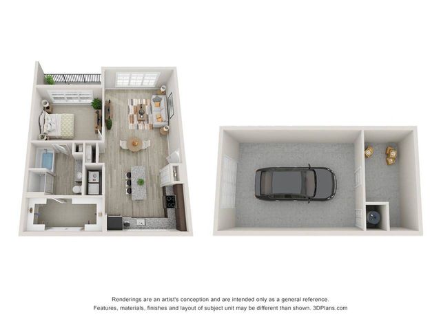 A4 1 bedroom, 1 bathroom with garage  Apartment at The Mill at New Holland in Gainsville, GA 30501