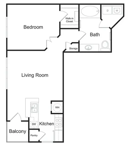 The Buckhead 1 bedroom 1 bathroom 658 sq ft apartment home at The Kendrick located in Atlanta, GA 30324