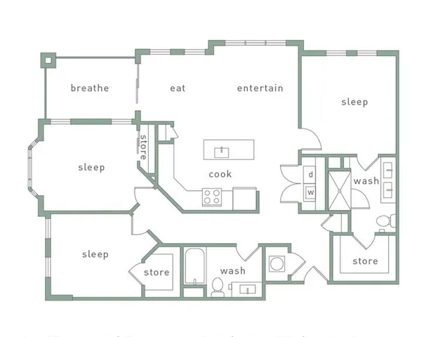Ensley 3 Bedroom Floor Plan