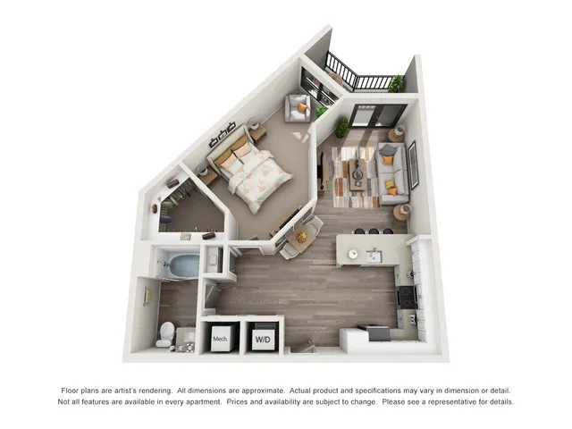 One Riverwalk A2 Floor Plan