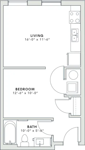 U3 - 479 square foot studio apartment home