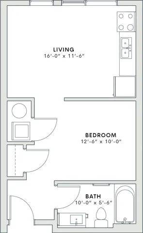 U3-Flip - 479 square foot studio apartment home