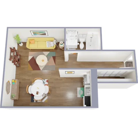 363 square foot studio
