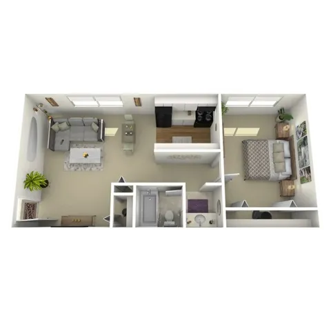 A1 1x1 floor plan