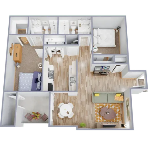 B1 - Two bedroom, two bath apartment home