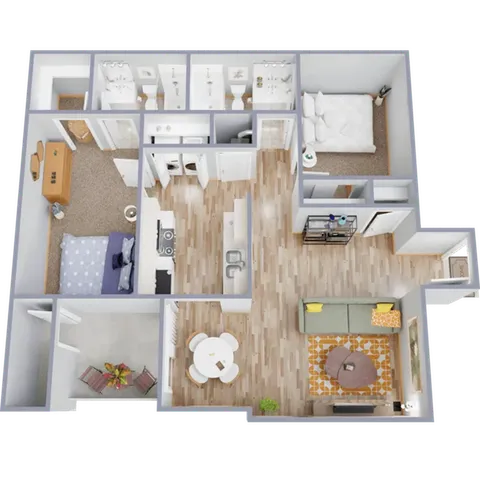 B2 - Two bedroom, two bath apartment home