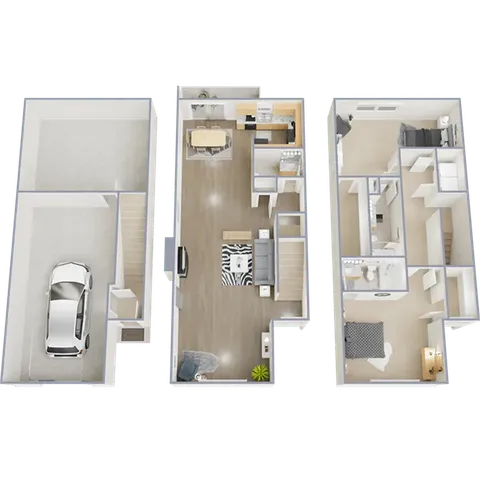 B2 - two bedroom, two and a half bath townhomes in Shawnee, KS