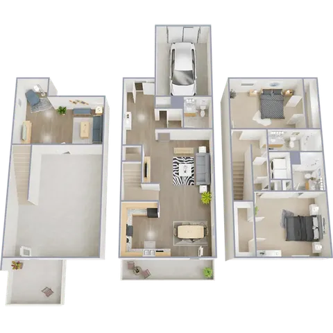 B3 - two bedroom, two and a half bath townhomes in Shawnee, KS
