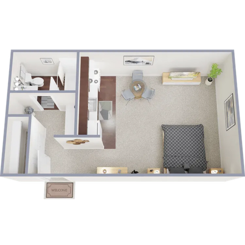 450 square foot studio apartment