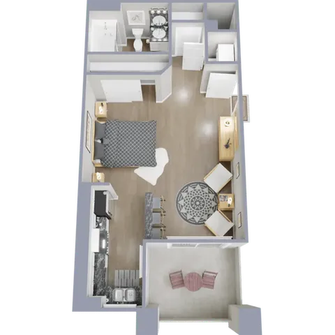 473 square foot studio apartment