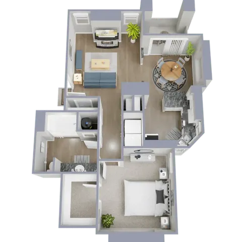 A1 - One bedroom, one bath, 752 square foot apartment