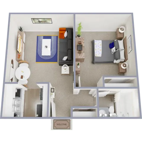 A1 - one bedroom, one bath apartment at Central Heights