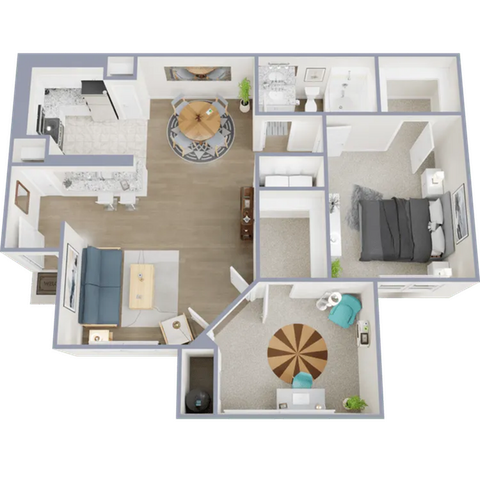 Amethyst - one bedroom, one bath, 900 square foot apartment
