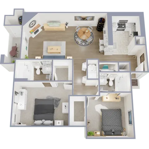 Malachite - two bedroom, two bath, 1,045 square foot apartment