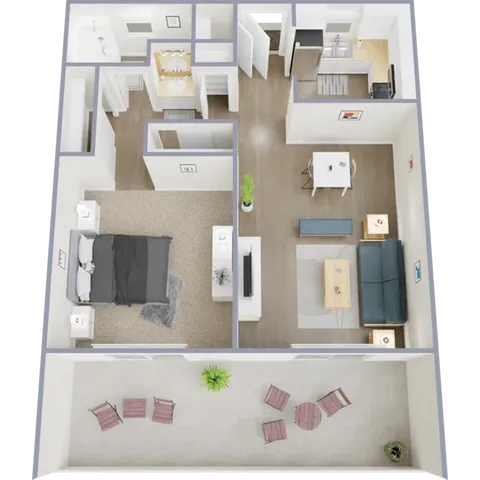 A1 - One bedroom, one bath 570 square foot apartment home