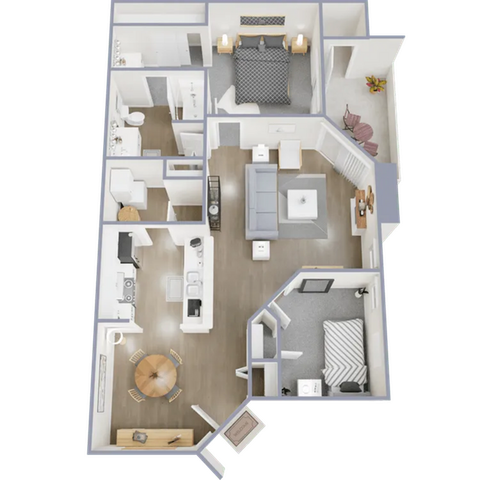 938 square foot two bedroom, one bath apartment home