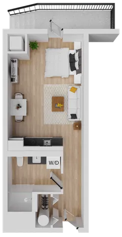Zeal 1 - 414 square foot studio apartment