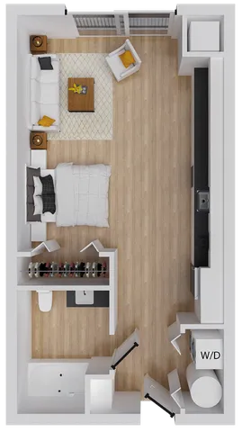 Allegro 4 - 513 square foot studio apartment