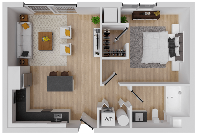 Gusto 1 - 611 square foot one bedroom, one bath apartment
