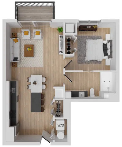 Gusto 2 - 676 square foot one bedroom, one bath apartment