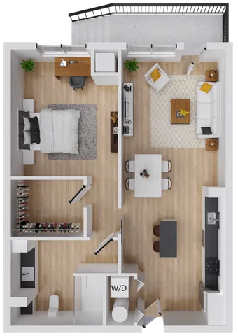 Zeal 5 - 781 square foot one bedroom, one bath apartment