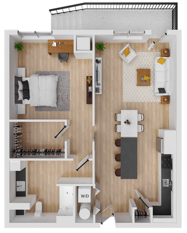 Zeal 6 - 884 square foot one bedroom, one bath apartment
