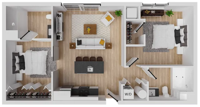 Moxie 1 - 812 square foot two bedroom, two bath apartment