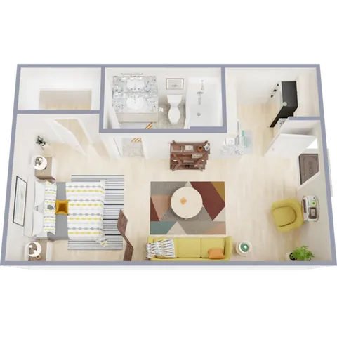 442 square foot studio apartment