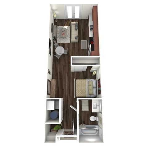 514 square foot studio apartment home