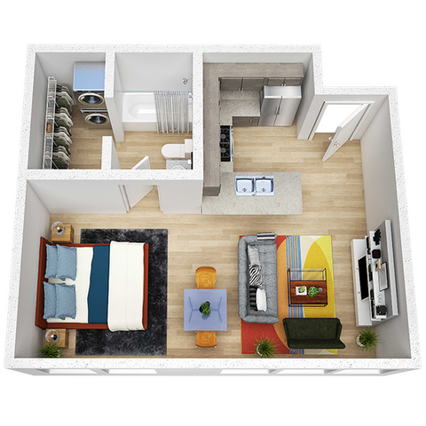 450 square foot apartment home