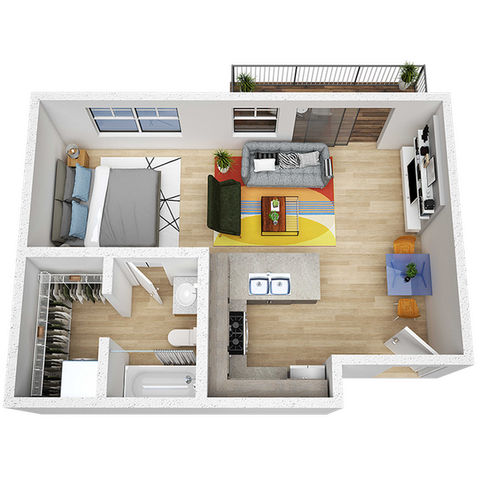 520 square foot apartment home
