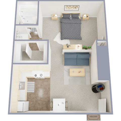 A1 - One bedroom, one bath, 534 square foot apartment home