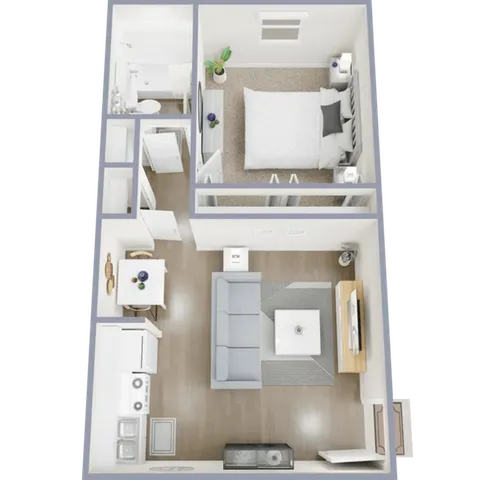 One bedroom, one bath apartment home