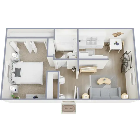 One bedroom, one bath apartment home