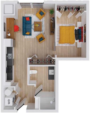 Mojo 2 - 598 square foot studio apartment