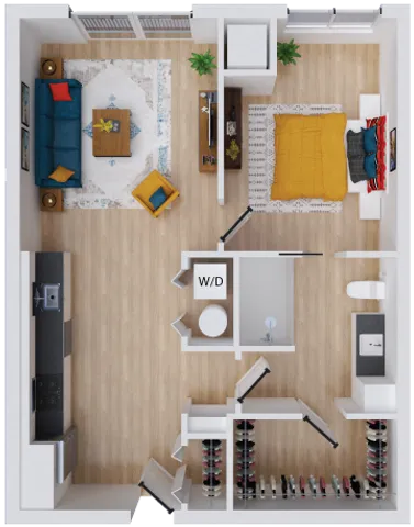 Mojo 5 - 690 square foot one bedroom, one bath apartment