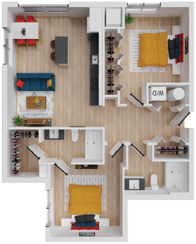 Brio 2 - 1,014 square foot two bedroom, two bath apartment