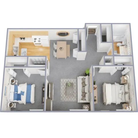 Two bedroom, one bath, 800 square foot apartment home