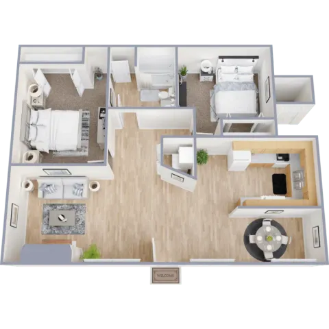 2 Bed, 1 Bath, 1020 sq ft