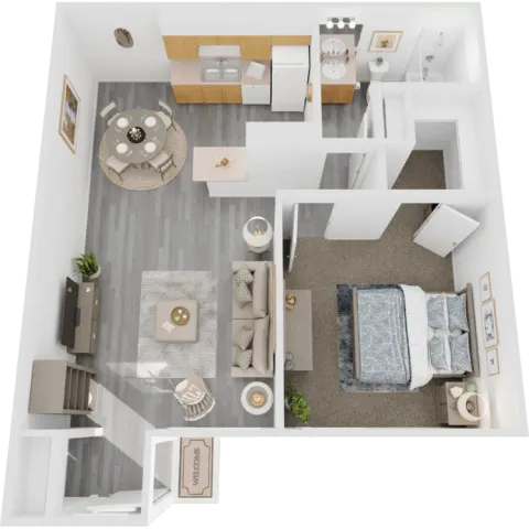 One bedroom, one bath apartment home
