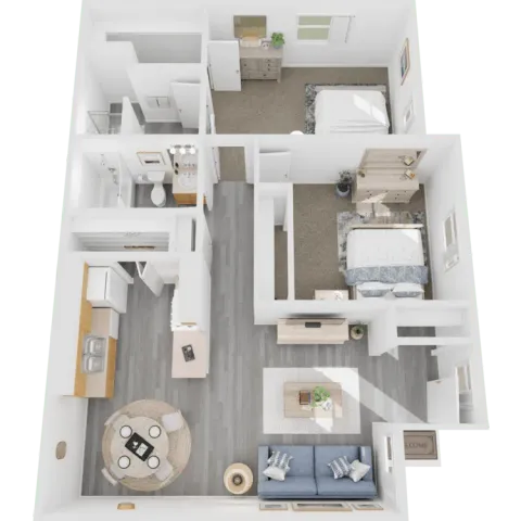 Two bedroom, two bath apartment home