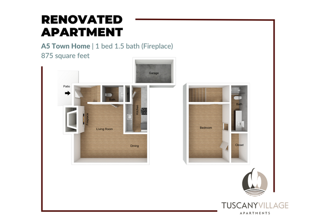 A5 Town Home Renovated Floor Plan