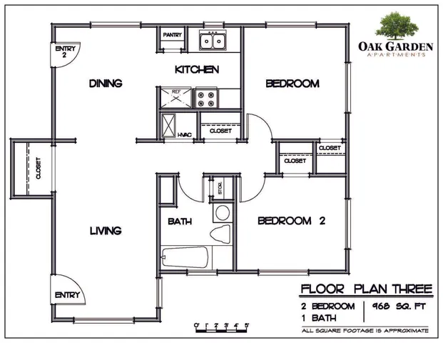 Oak Garden - Two Bedroom Floorplan