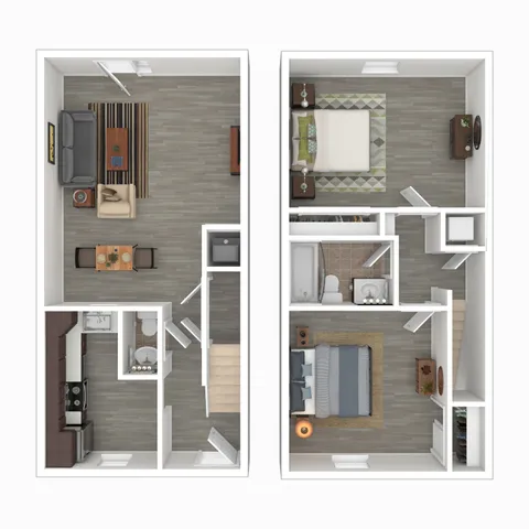 Terrace View 2x1.5 Townhome 3D