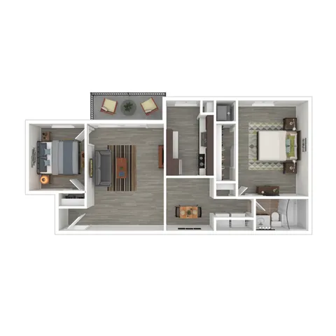 Terrace View 2Ax1 Apartment 3D