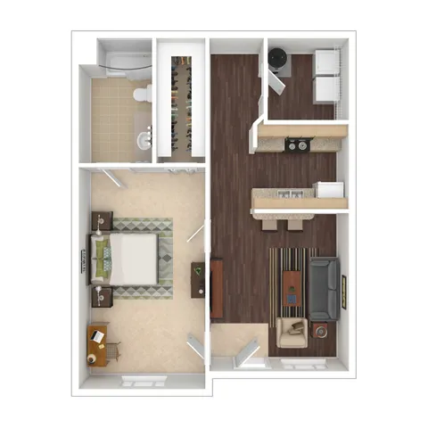 1x1 B 3D Floorplan